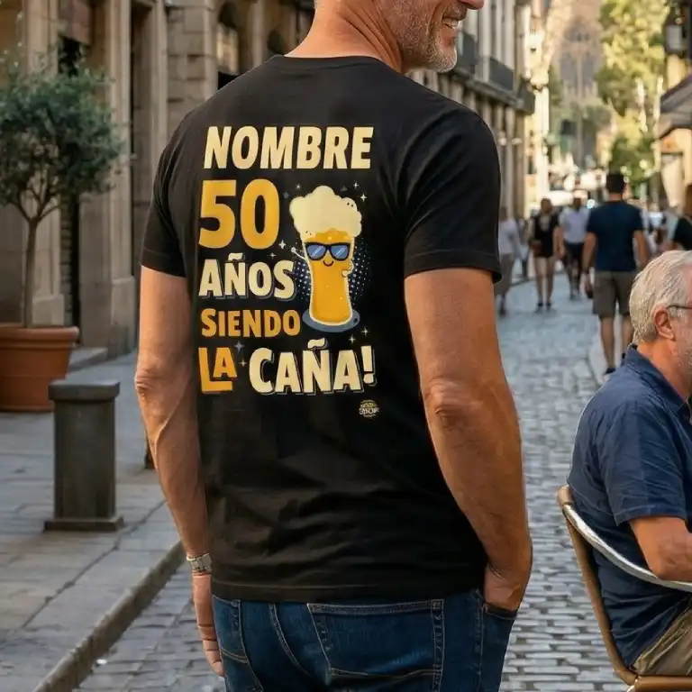 Camiseta 50 años siendo la caña personalizada