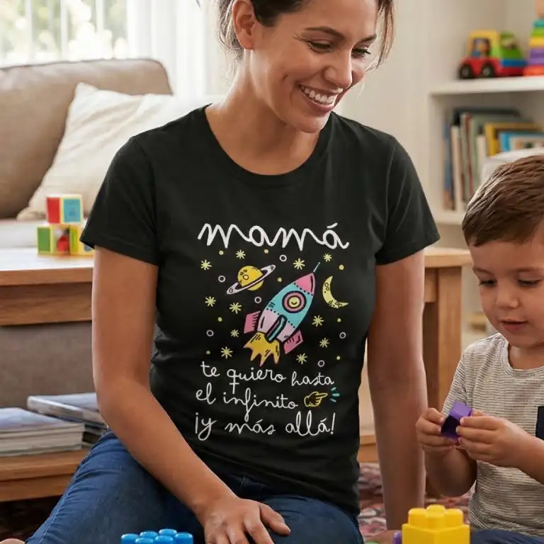 Camiseta mamá te quiero hasta el infinito