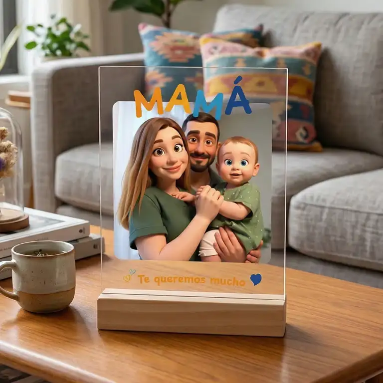 Placa personalizada con foto para mamá