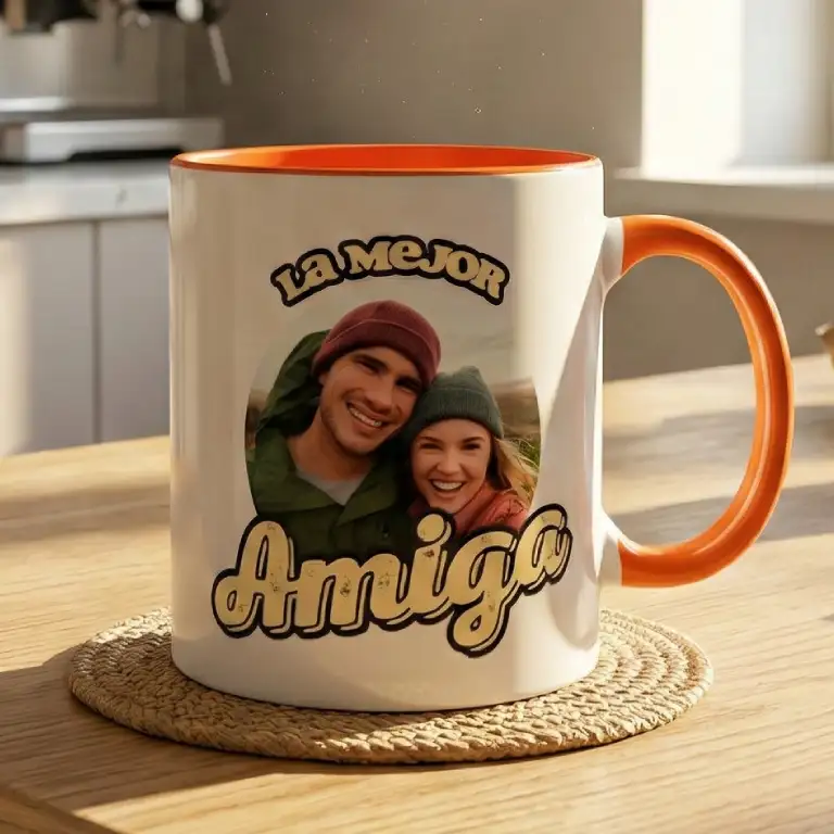 Taza la mejor amiga con foto personalizable