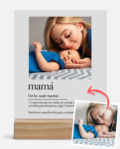 Placa de metacrilato definición de Mamá personalizada