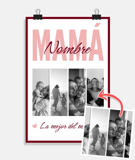 Poster Mamá Personalizado con Foto y Nombre