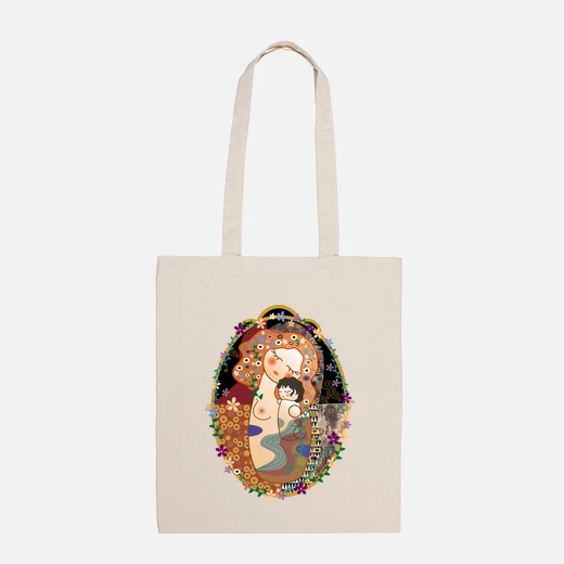 Tote bag kokeshi mamá estilo artístico